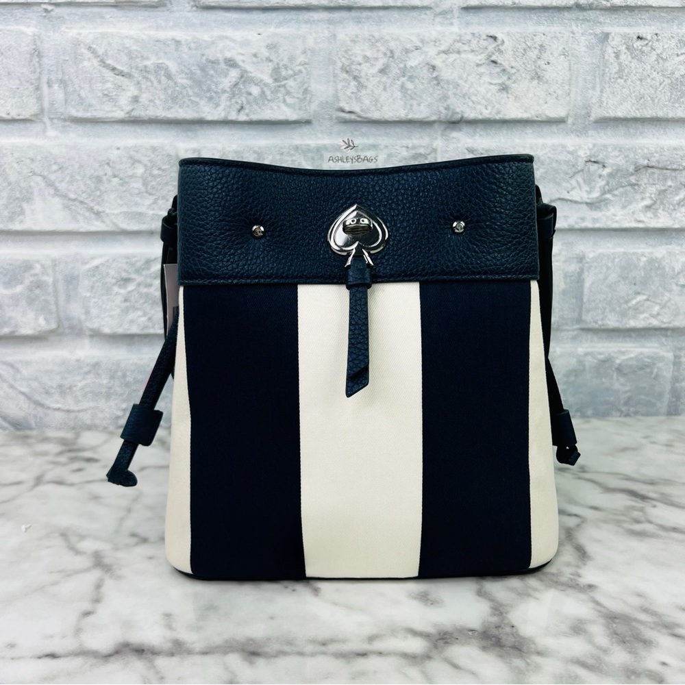 Kate Spade Navy and Cream Striped Shoulder Bag